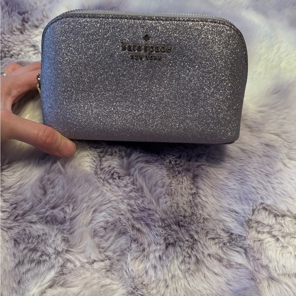 kate spade Handbags - Kate Spade Purple Glitter Makeup Bag 💕